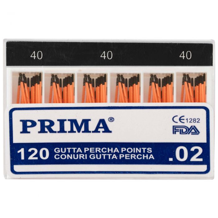 Conuri PRIMA Gutta Percha 0.2, nr. 40, 120 bucati