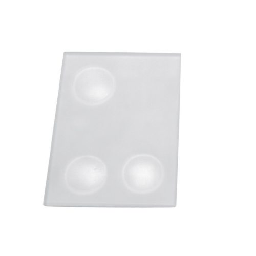 Placuta din sticla, pentru mixare, cu 3 godeuri , 70x95x4mm