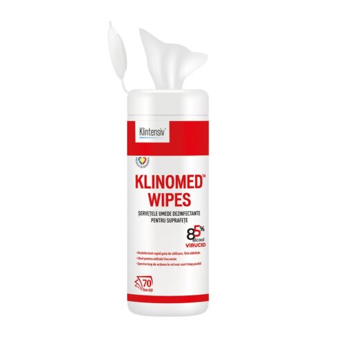 KLINOMED WIPES® Servetel dezinfectant suprafete, 85% alcool, TUB 70 bucati