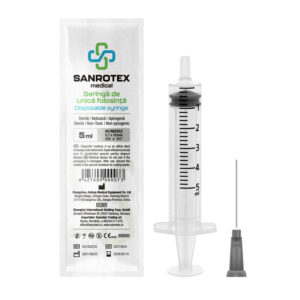 Seringa Sterila 5 ml 3 componente Ac 22G - 100 bucati