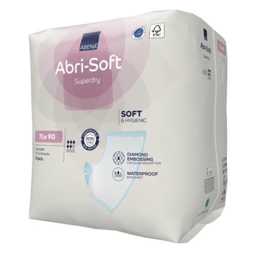 ALEZE de unica folosinta Abri-Soft Superdry, cu banda adeziva, 75 x 90cm, absorbtie 1800ml
