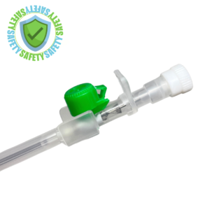 Branula SAFETY cu valva si aripioare 18G Verde - 100 bucati
