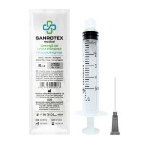 Seringa Sterila Luer Lock 5 ml 3 componente Ac 22G - 100 bucati